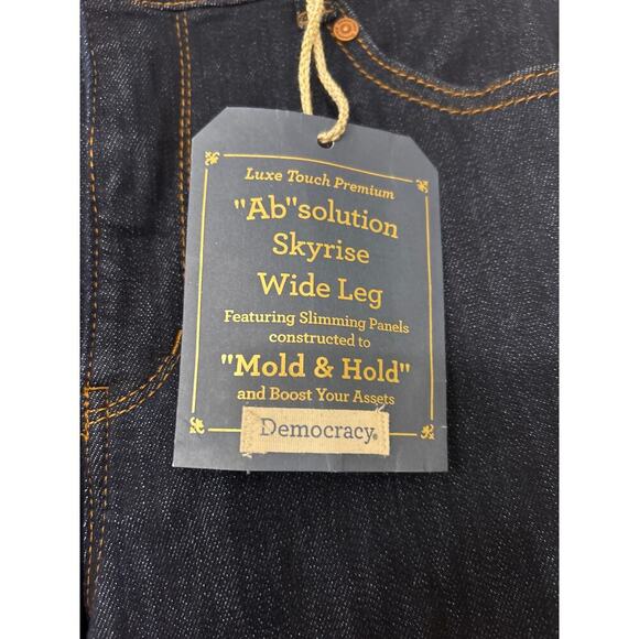 DEMOCRACY NWT Sky Rise Absolution Wide Leg Cargo Dark Indigo Wash Jeans Size 0 - Picture 14 of 14